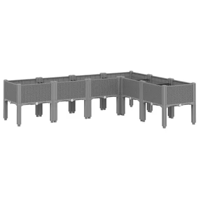Produktbild von vidaXL Pflanzkasten mit Beinen Hellgrau 160x120x42 cm PP