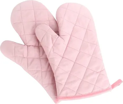 Produktbild von Hitzebeständig Ofenhandschuhe Verdickte Hitzeresistente Topfhandschuhe Topflappen Backhandschuhe, Baumwolle, 1 Paar Rosa