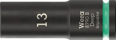 Obrázek produktu pro Wera 05005554001, Rázová hlavice, Černá, Zelená, 1 hlava/hlavy, 3/8", Metrický, 13 mm