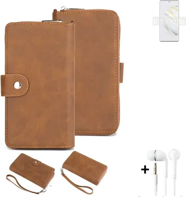 Produktbild von K-S-Trade 2in1 Handyhülle kompatibel mit Huawei nova 10 + Kopfhörer Schutzhülle & Portemonnee Schutzhülle Tasche Handytasche Case Etui Geldbörse