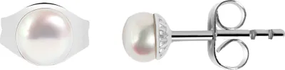 Produktbild von Akzent Edelstahl Ohrstecker mit echten Süßwasserperlen