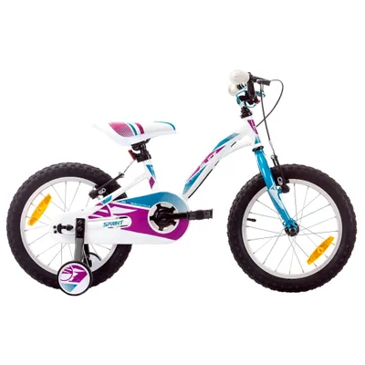 Obrázek produktu pro Dětské kolo SPRINT ALICE 18", 1 SP, bílé s tyrkysovou a fialovou barvou HARDTAIL
