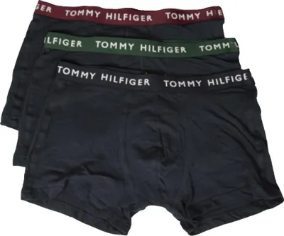 Immagine prodotto di Boxer uomo TH TOMMY HILFIGER confezione 3 pezzi elastico a vista cotone elasticizzato underwear articolo UM0UM02324 TRUNK 3P, S - Waist cm 81-85 / Waist inch 32-33.5, Cotone 95%,Spandex 5%