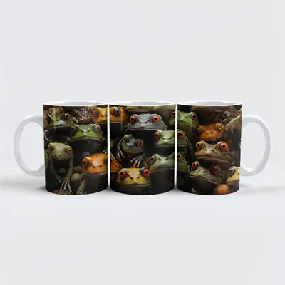 Produktbild von raxxa Premium-Tasse "Gruppenbild mit Fröschen"