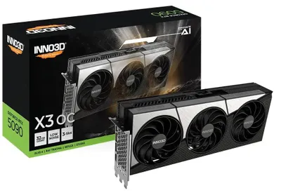 Obrázek produktu pro INNO3D GeForce RTX 5090 X3 OC, GeForce RTX 5090, 32 GB, GDDR7, 512 bit, 7680 x 4320 px, PCI Express 5.0