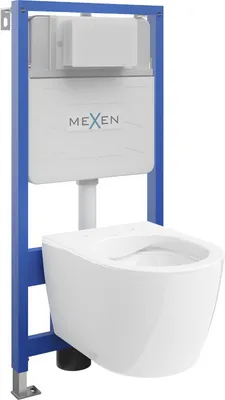 Zdjęcie produktu dla Mexen zestaw podtynkowy WC stelaż Fenix Slim z miską WC Carmen, biały - 6103388XX00