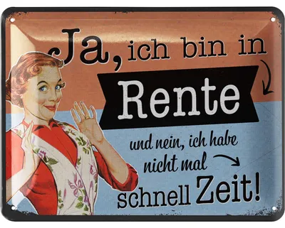 Produktbild von LANOLU Retro Blechschild Ruhestand, Geschenk zum Renteneintritt, Deko zur Pensionierung und Rentenbeginn, vintage Metallschild 15x20cm