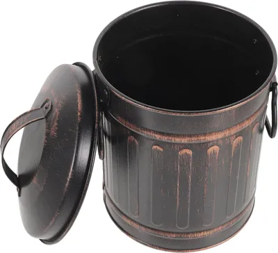 Produktbild von Ascheeimer mit Deckel 13 x 19 cm aus Metall mit Griff für Kamin, Ofen und Grillzubehör zur Ascheentfernung