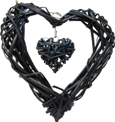 Produktbild von Rattan Herzkranz miot Herz 25 x 25 x 5 cm Schwarz