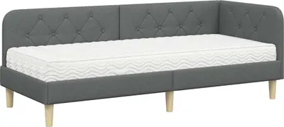 Produktbild von vidaXL Eckbettgestell Dunkelgrau 80 x 200 cm Stoff