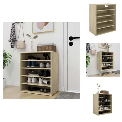Image de vidaXL Armoire à chaussures Chêne Sonoma 60x35x70 cm Bois composite - Étagères et armoires à chaussures