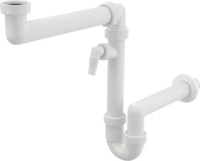 Obrázek produktu pro Sifon pro dřez dřez s přepadem veporit 1 1/2" bílá VP872P