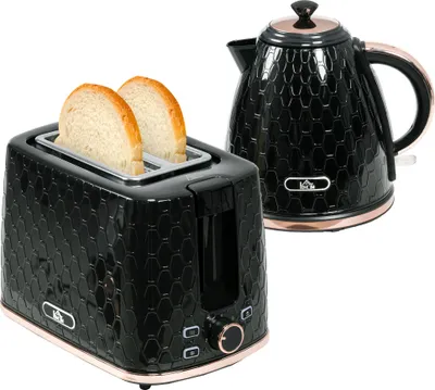 Produktbild von HOMCOM Wasserkocher Toaster Set 2200 W 1,7L Wasserkocher, 2 Scheiben Toaster