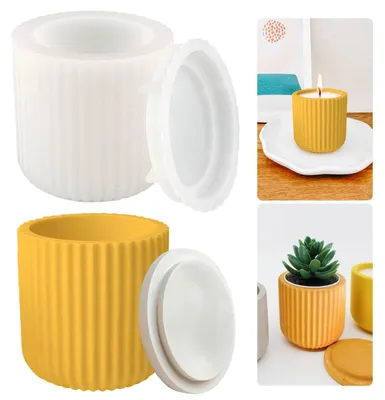Immagine prodotto di Stampo in silicone per candele - Stampo per portacandele con coperchio
