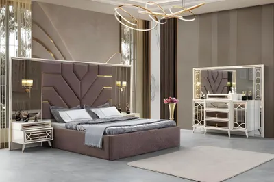 Immagine prodotto di Set da camera da letto esclusivo con letto, 2 comodini e toletta