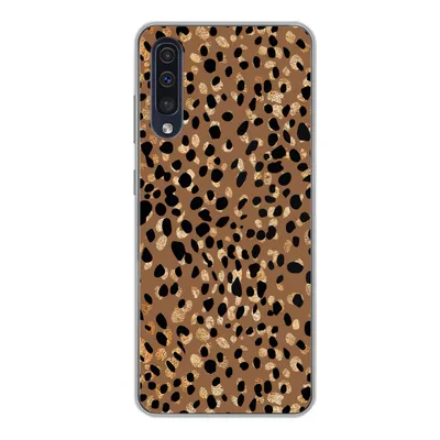 Produktbild von MuchoWow® Handyhülle Schutzhülle Hülle für Samsung Galaxy A50 Tiermuster - Luxus - Gold - Braun Silikon Softcase Handy Hülle - Mobiltelefonhülle