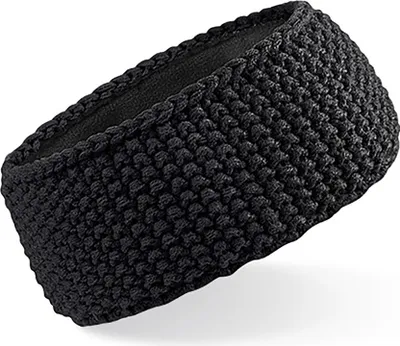 Image de Beechfield Bandeau d'hiver unie au crochet PC2014 (Taille unique) (Noir)