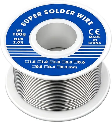Imagen del producto de Soldadura con núcleo de colofonia, de 1 mm de diámetro, 100 g, para electrónica