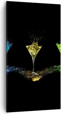 Produktbild von Bild auf Leinwand - Leinwandbild - Cocktail trinken Alkohol Glas - 55x100cm - Wand Bild - Wanddeko - Leinwanddruck - Bilder - Kunstdruck - Wanddekoration - Leinwand bilder - Wandkunst - PA55x100-0442