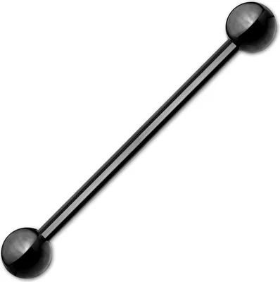Produktbild von viva-adorno 1,6x38x5mm Barbell Piercing Stab Industrial Ohrpiercing Cartilage Stecker Hantel Edelstahl beschichtet Z310, schwarz