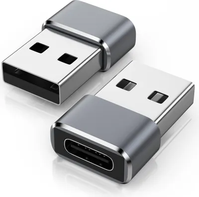 Produktbild von CSL USB auf USB-C Adapter, Stecker USB-A auf USB-C Buchse, für Handy, Laptop & Tablet, Konverter USB-Adapter USB Typ A zu USB Typ C, USB 2.0, 480 Mbit/s Transfer, ultraflaches Design, Plug & Play