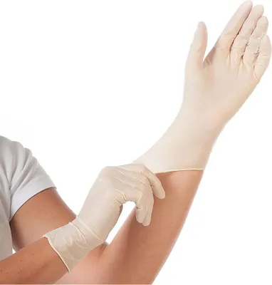 Produktbild von Dönges Latex-Einmalhandschuh, S, puderfrei (Pack à 100 Stück)