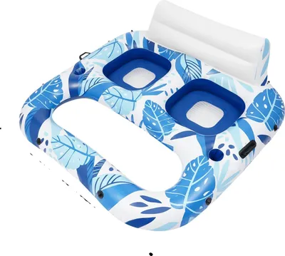 Zdjęcie produktu dla Nadmuchiwany materac basenowy, podwójne siedzisko, ergonomiczna konstrukcja, NIEBIESKI