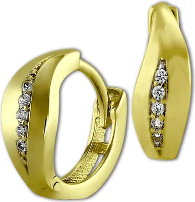 Image de Boucles d'oreilles GoldDream pour femmes Feuille Zirconia Créoles VRAI or jaune 333 bijoux de marque de haute qualité idéal comme idée de cadeau pour anniversaire mariage D2GDO538WY