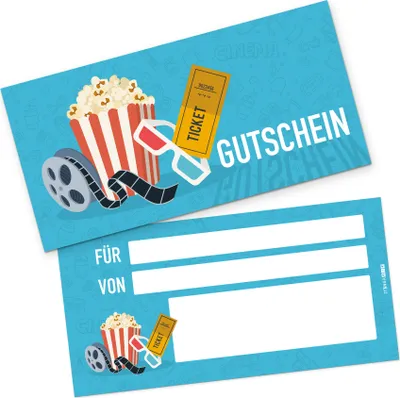 Produktbild von itenga Geschenkgutschein Kinoticket (Motiv 1), Postkarte zum Ausfüllen