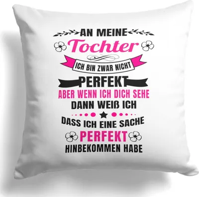 Produktbild von 22Feels Tochter Geschenk 18. Geburtstag Weihnachten Abitur Matura Mädchen Kissen Uni Abschluss Bachelor Master Konfirmation Firmung Deko Frauen Dekoration Wohnzimmer Schlafzimmer Couch