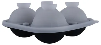 Silikon-Eisballform 6 cm, 4 Kugeln, schwarz, lebensmittelecht