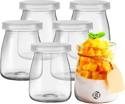 Image de Lot de 6 pots en verre pour flocons d'avoine - Idéal pour ton petit-déjeuner