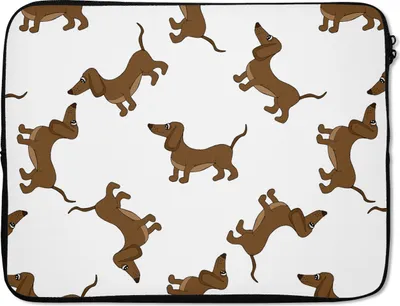 Produktbild von MuchoWow® Laptop Hülle 15 Zoll Muster - Hund - Dackel - Jungen - Mädchen - Kinder - Kinder Laptoptasche - Laptoptasche - Sleeve - Rundum-Schutz