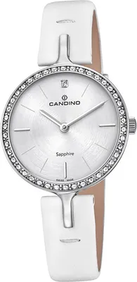 Produktbild von Candino Elegance Leder Quarz Damen Uhr C4651/1 Armband-Uhr Analog weiß D2UC4651/1