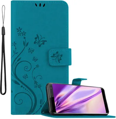 Obrázok produktu pre Cadorabo kryt pre Sony Xperia XZ3 ochranný kryt v modrej farbe ochranný kryt kryt mobilného telefónu obal kvety kvetinový obal