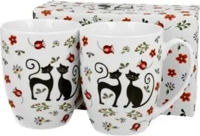 Obrázok produktu pre Sada dvou porcelánových hrnků Ethno Cats