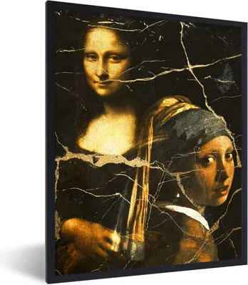 Produktbild von MuchoWow® Gerahmtes Poster Alte Meister - Malerei - Collage 30x40 cm - Poster mit Schwarzem Bilderrahmen Wandposter Rahmen Foto Bilder - Wanddeko - Kunstdrucke