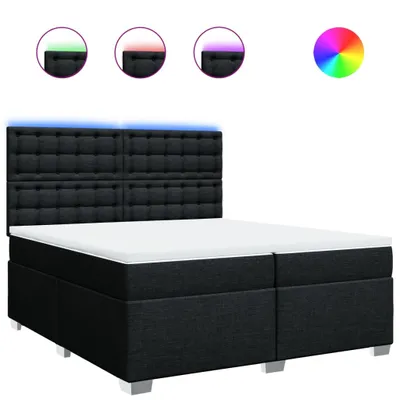 Produktbild von Boxspringbett mit Matratze Schwarz 200x200 cm Stoff