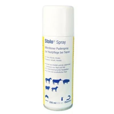 Produktbild von Dechra Stolo Spray Puderspray für Tiere 200 ml – Beruhigt empfindliche Haut, lindert Juckreiz, wehrt Insekten ab