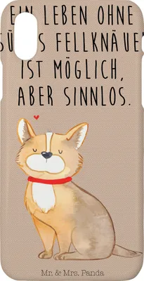 Produktbild von Mr. & Mrs. Panda Iphone 10 Handyhülle Hund Glück - Hundeglück - Geschenk, Hülle, Corgie, Sprüche, Liebe, X, Handy, Spruch, Cover, Herz