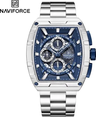Zdjęcie produktu dla Zegarek NAVIFORCE TN-38584 - Srebrny/Niebieski - Sportowo-Elegancki Styl KP38584