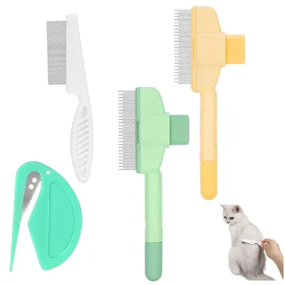 Produktbild von Selbstreinigende Flohkämme für Hunde und Katzen – 4 Stück