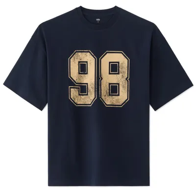 Produktbild von T-Shirt Pefootw mit Rundhalsausschnitt, kurzen Ärmeln und '98' Print, Größe L