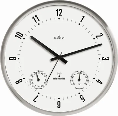 Produktbild von DUGENA 4277430 Wanduhr Funkuhr Analog weiss