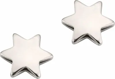 Produktbild von Damen Ohrstecker in Sternform, silberfarben, mit einfachem und sicherem Steckverschluss