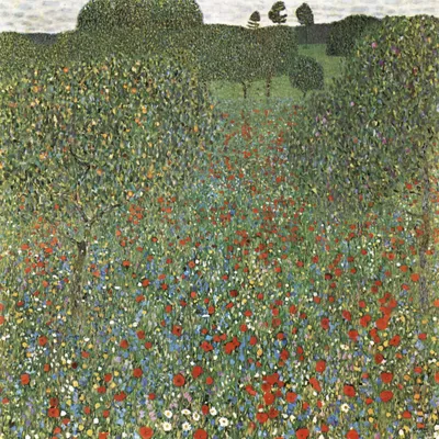 Zdjęcie produktu dla Plakat 70x70cm Mohnfeld, Gustaw Klimt Vintage do Salonu