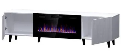 Productafbeelding van RTV-kast PAFOS EF met elektrische kachel, 180x42x49 cm, mat wit