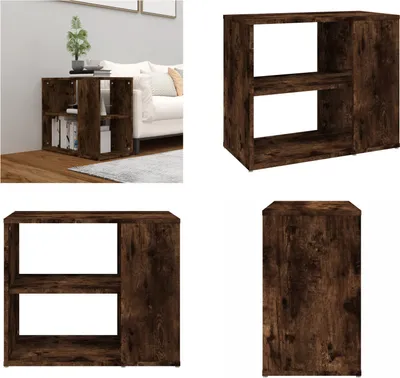 Produktbild von vidaXL Beistelltisch Räuchereiche 60x30x50 cm Holzwerkstoff - Beistellschrank - Beistellschränke - Beistelltisch - Sideboard