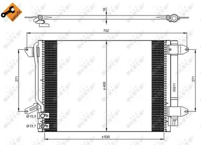 Obrázok produktu pre Kondenzátor, klimatizačný systém NRF 350028