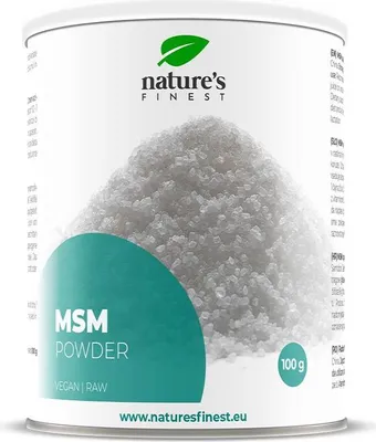 Produktbild von Nature’s Finest MSM Pulver – Natürliches Mineral für Haut, Haare und Nägel – 100 g